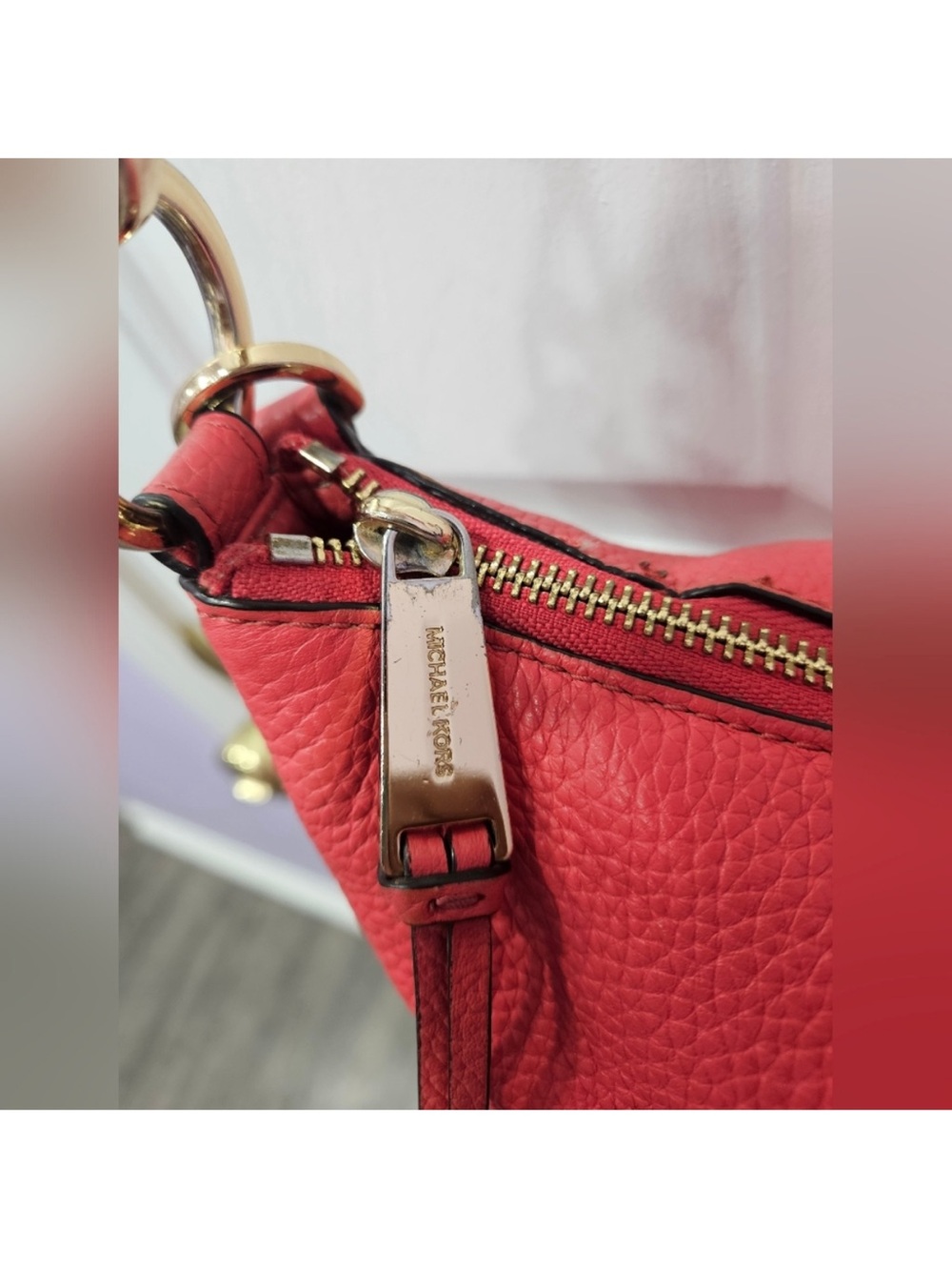 Michael Kors Coral Leather Crossbody Bag - Picture 7 of 11